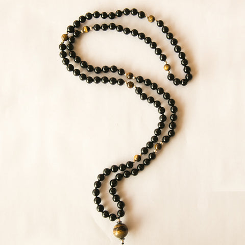 Black Onyx & Tiger Eye Mala - The Sattva Collection