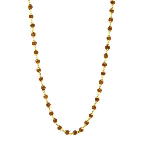 108 Rudraksha with Gold Plated Caps Necklace - The Sattva Collection