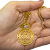 Large Size 14kt Gold Tripura Sri Yantra Necklace with Diamond Mount on 24 inch chain