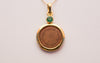 Copper with 14kt Gold Emerald Mount Sri Yantra 18" Pendant Necklace - The Sattva Collection