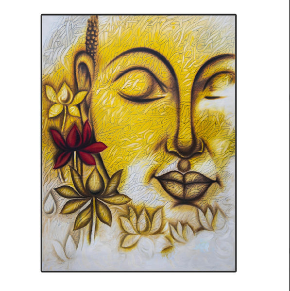 Buddha Face with Flower Sacred Art