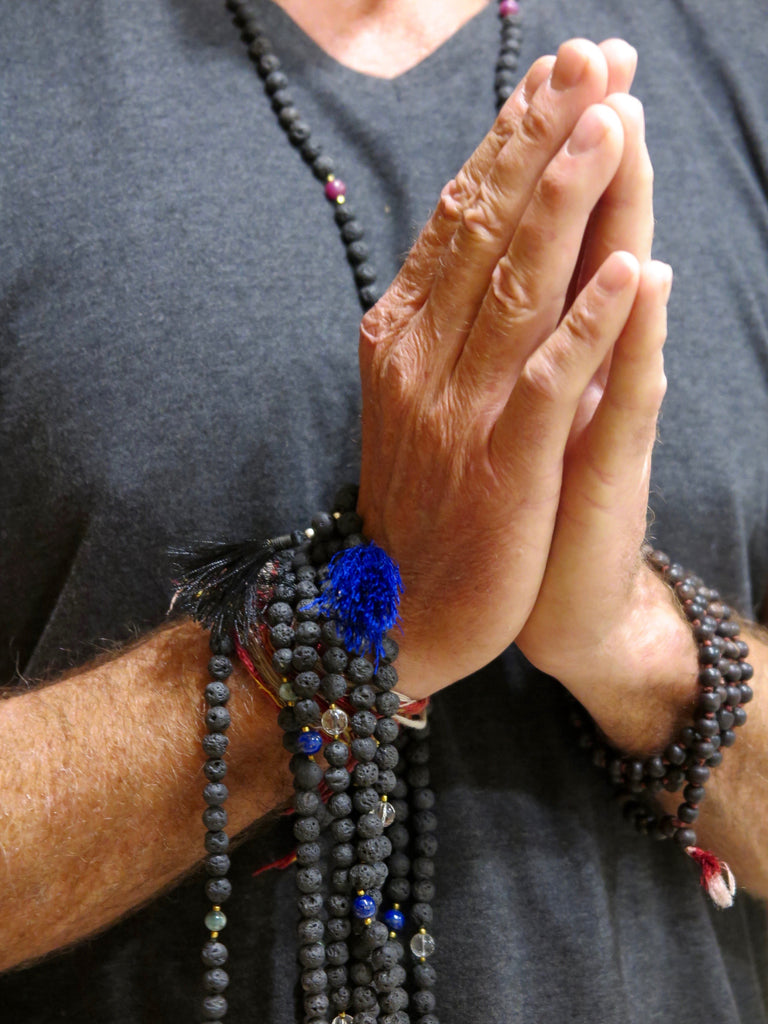 Lavastone mala with Emerald counter beads - The Sattva Collection