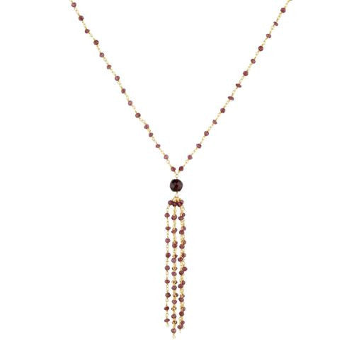 Garnet with Tassle Necklace - The Sattva Collection