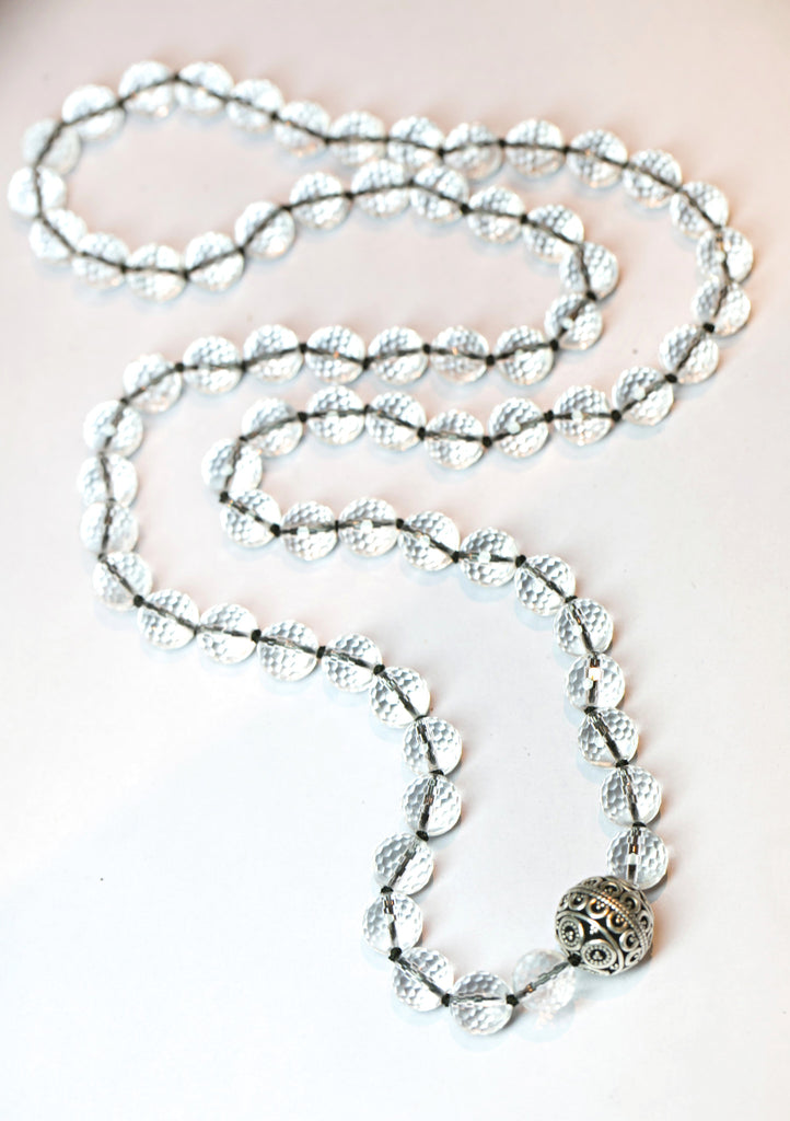 Devi Guru Bead Necklace- Crystal Quartz - The Sattva Collection