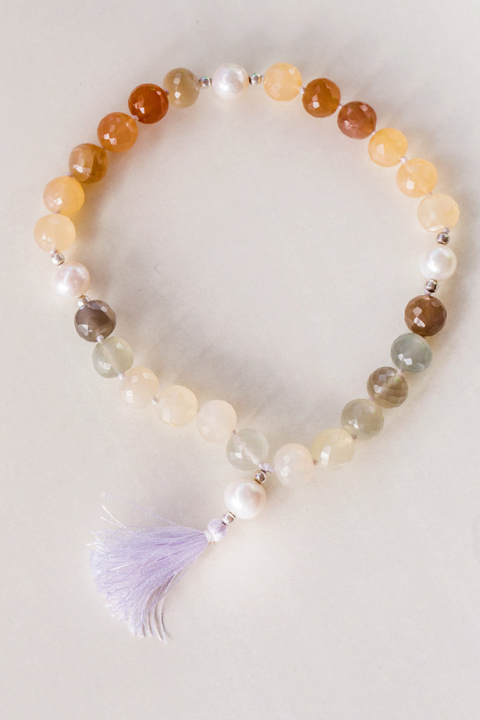 Moonstone & Pearl Quartermala - The Sattva Collection