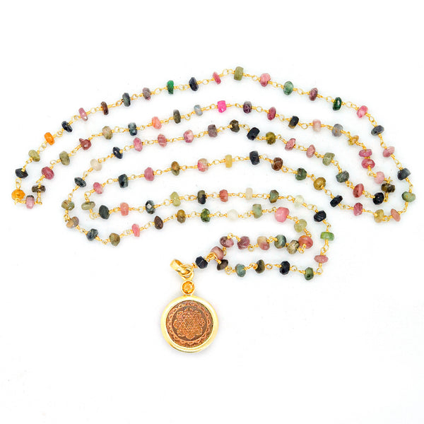 Tourmaline Sri Yantra Necklace - The Sattva Collection